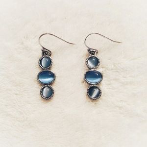 Lia Sophia blue 3 stone earrings.